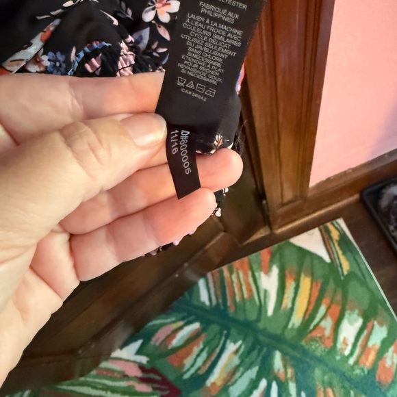 Express Black Floral Blouse with Orange Accents - Picture 6 of 9